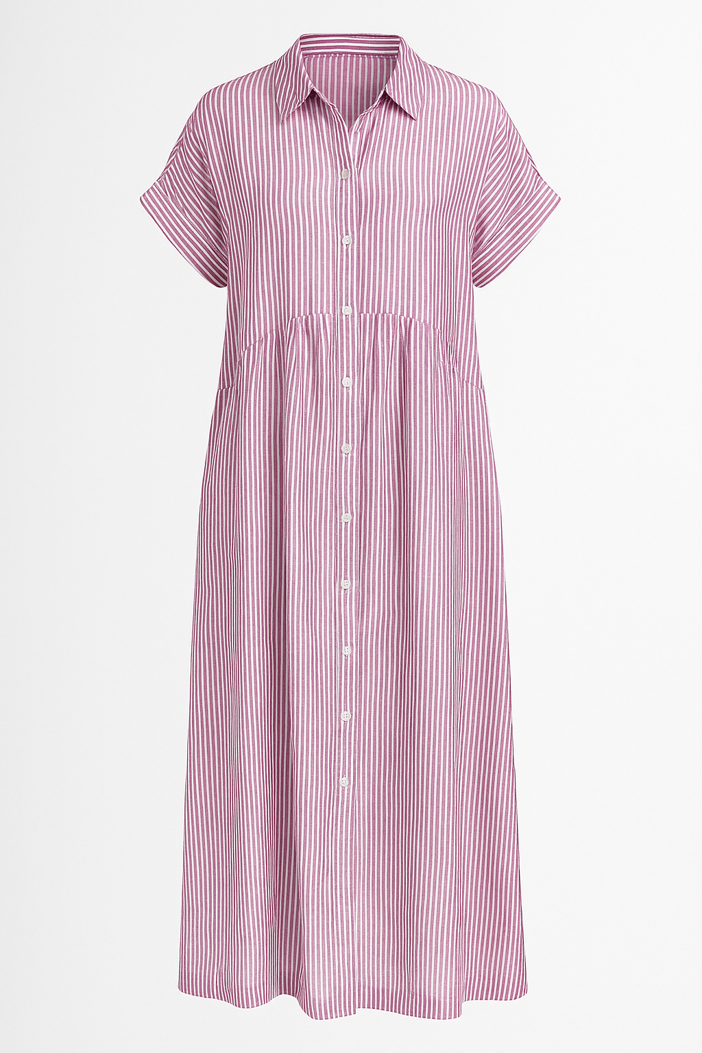 Corrine | Kvinders Elegant Midi Kjole med Lommer - Rosa - Kvinders Kjoler - {{ product_tags }