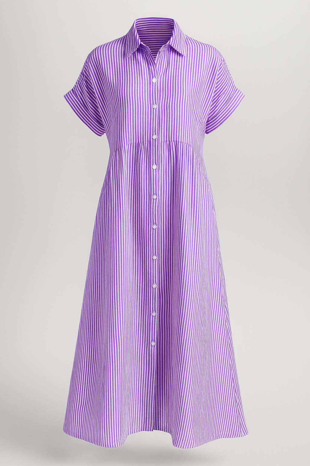 Corrine | Kvinders Elegant Midi Kjole med Lommer - Lilla - Kvinders Kjoler - {{ product_tags }