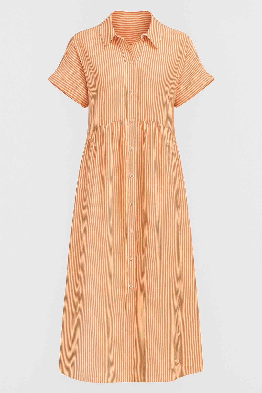 Corrine | Kvinders Elegant Midi Kjole med Lommer - Orange - Kvinders Kjoler - {{ product_tags }