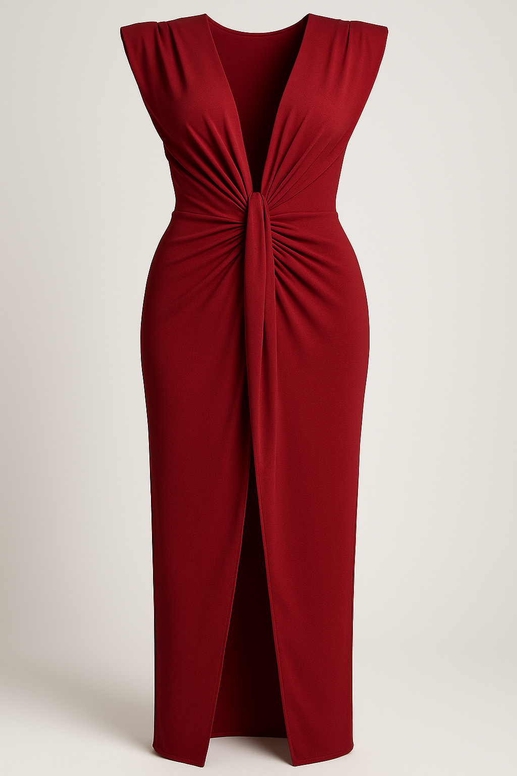 Martha | Kvinders Elegant Råsilkekjole Med Slids - Rød lilla One size - Kjoler - {{ product_tags }