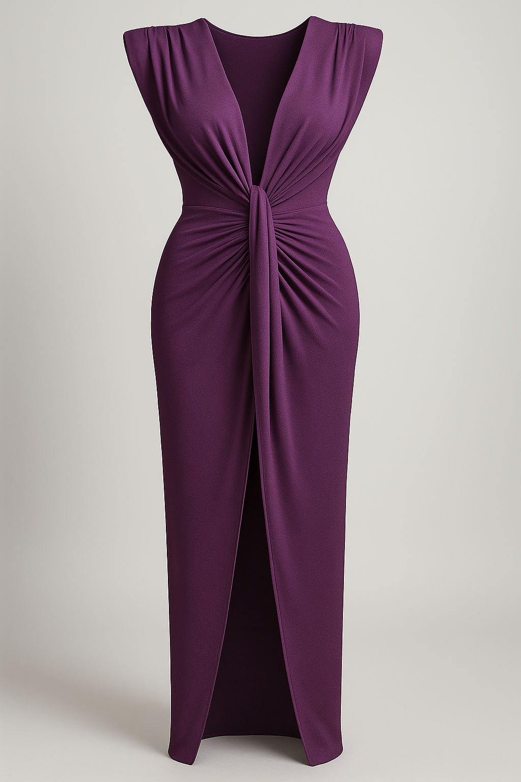 Martha | Kvinders Elegant Råsilkekjole Med Slids - Lilla-a One size - Kjoler - {{ product_tags }