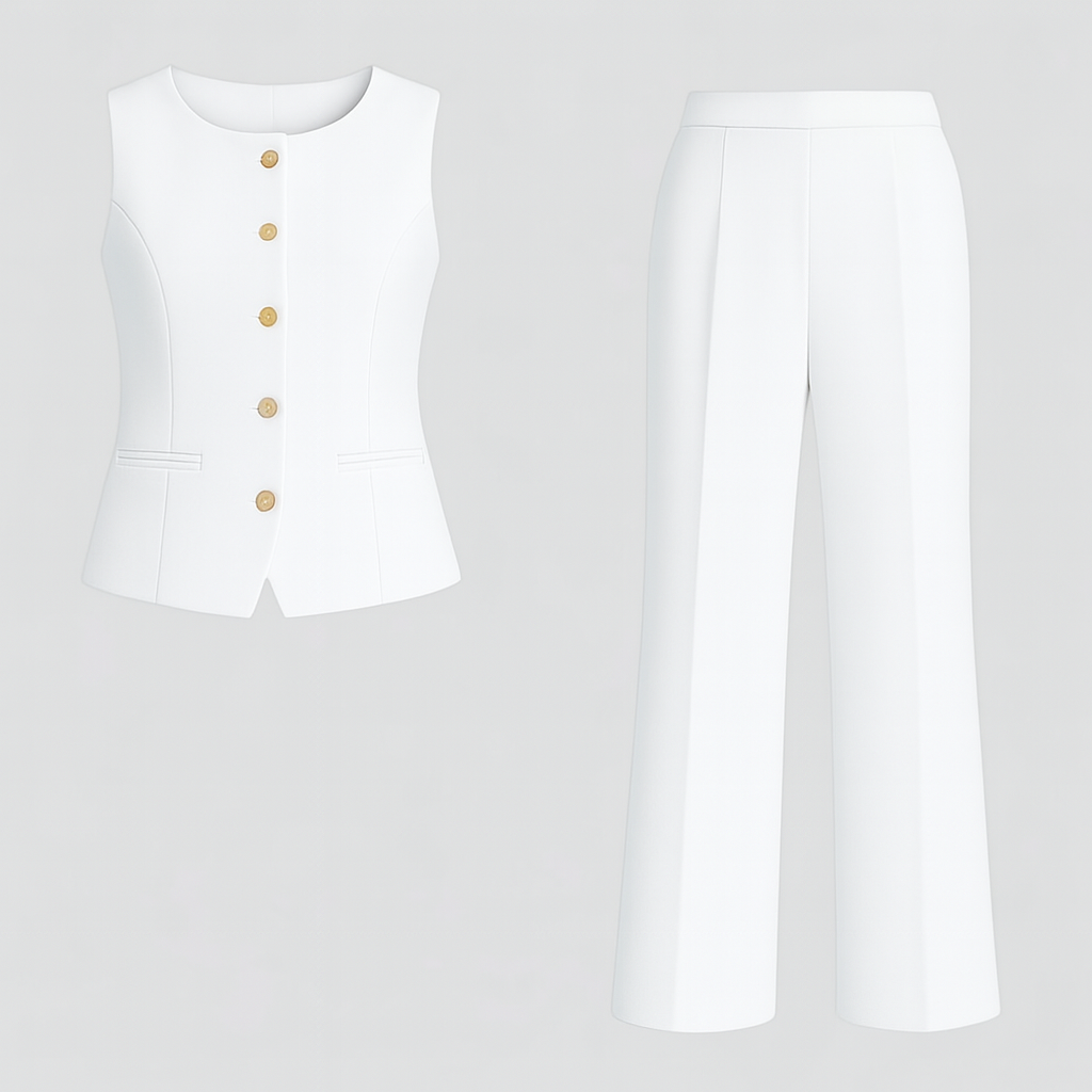 Ambra | Kvinders Elegante Sæt til Enhver Lejlighed - Hvid - Kvinders tøj - {{ product_tags }