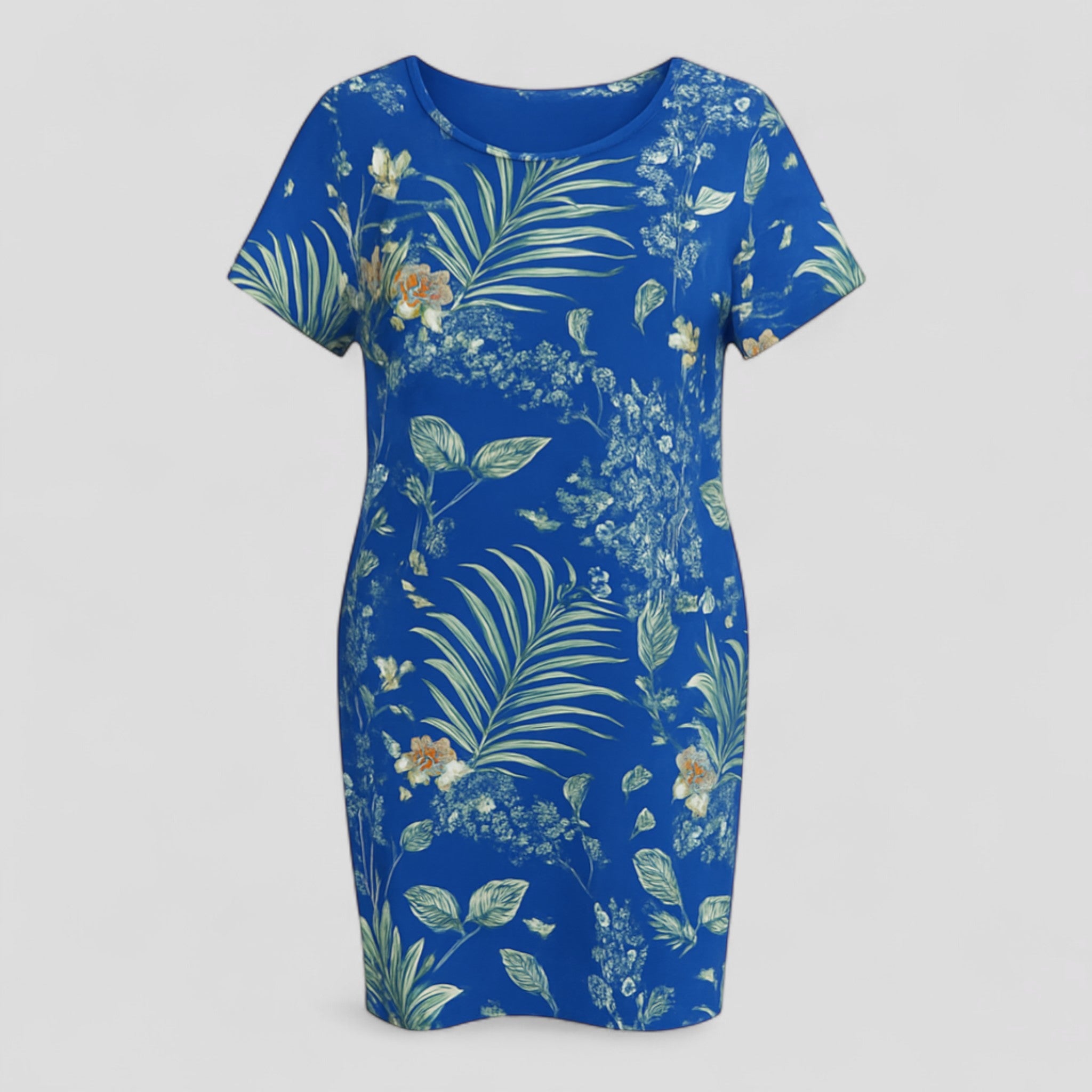 Carmine | Kvinders Komfortable Casual Kjole med Print - Blå 1 - Kjoler - {{ product_tags }
