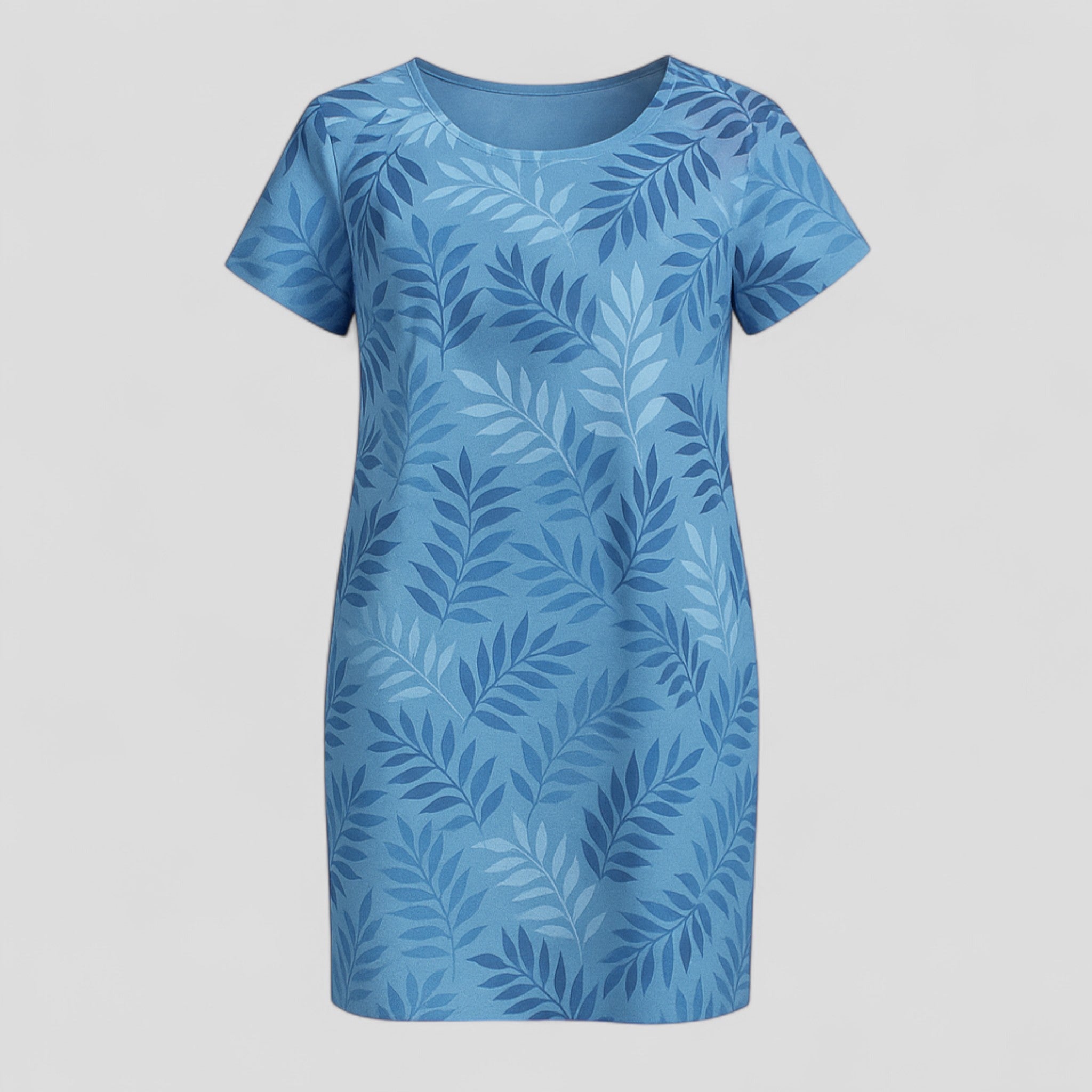 Carmine | Kvinders Komfortable Casual Kjole med Print - Blå 2 - Kjoler - {{ product_tags }