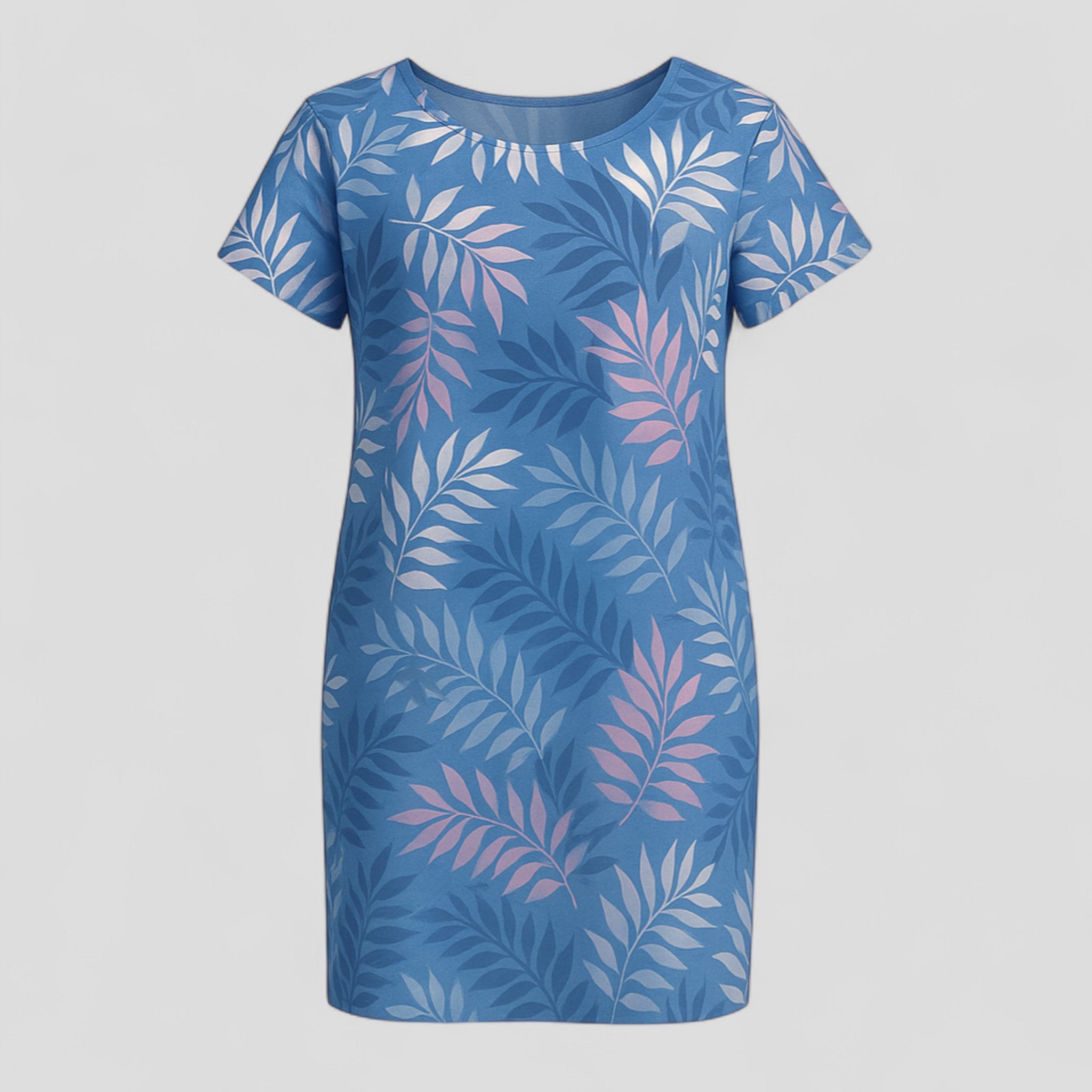 Carmine | Kvinders Komfortable Casual Kjole med Print - Blå 3 - Kjoler - {{ product_tags }