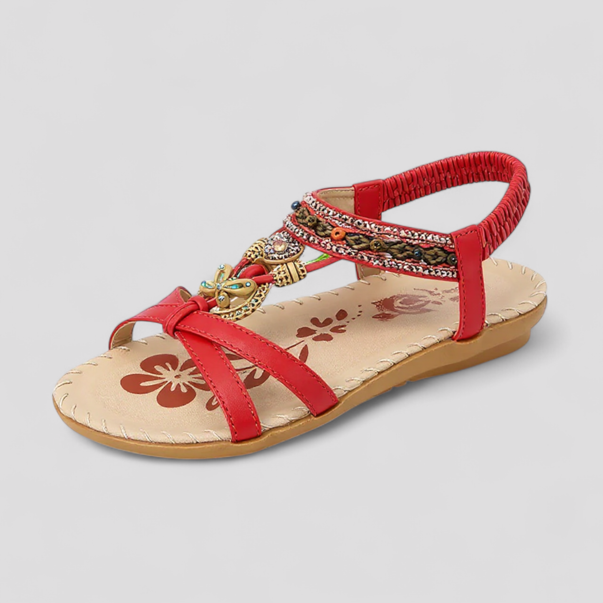 Reanata | Kvinders Komfortable Elegante Sandaler - Rød - Kvinders sandaler - {{ product_tags }