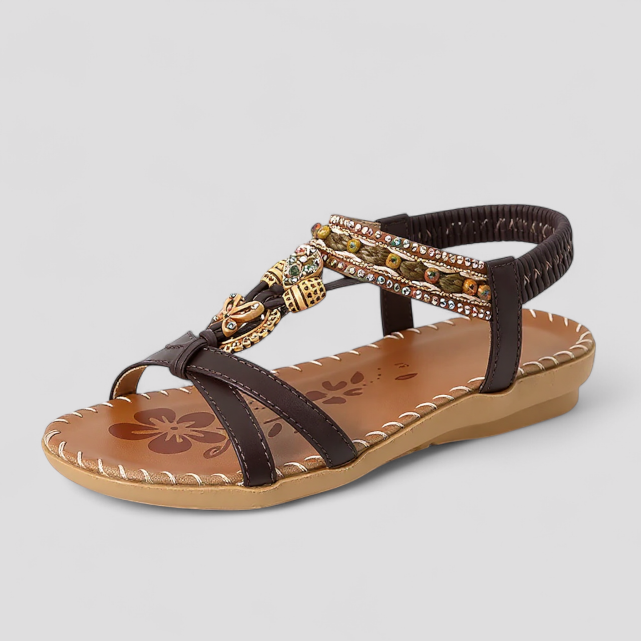 Reanata | Kvinders Komfortable Elegante Sandaler - Mørkebrun - Kvinders sandaler - {{ product_tags }