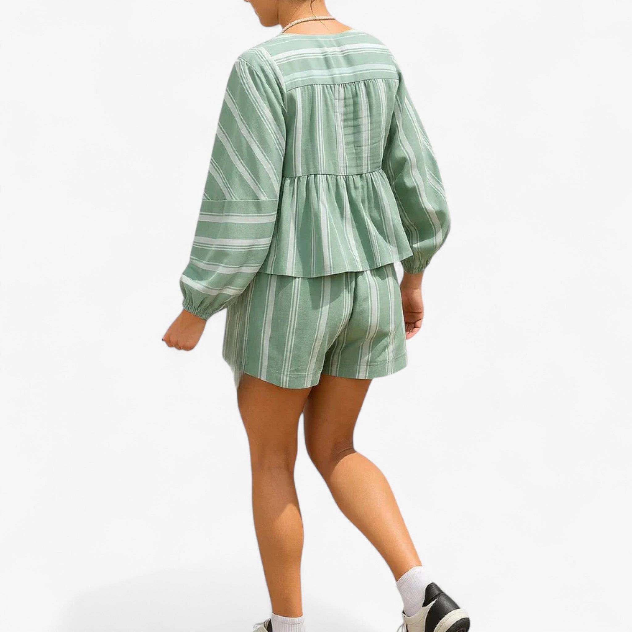 Renata | Kvinders Komfortable Sommer Sæt med Puffærmer - - Kvinders sæt - {{ product_tags }