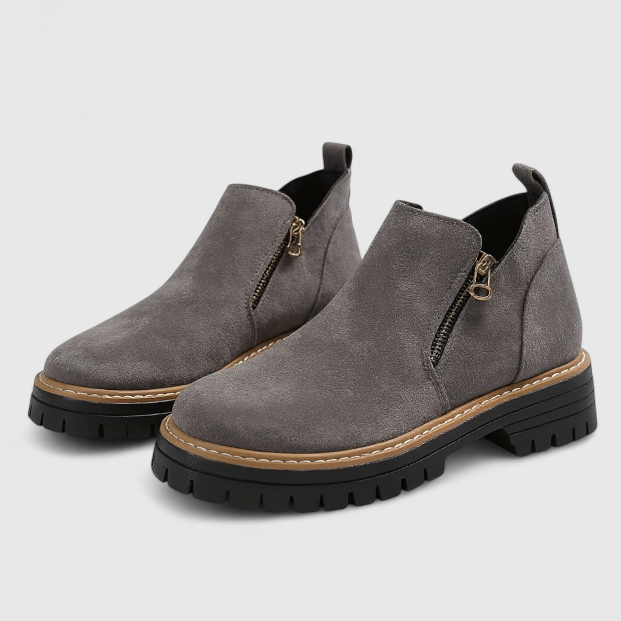 Adie | Kvinders Komfortable Støvler med Rund Tå - Grå - Kvinders Støvler - {{ product_tags }