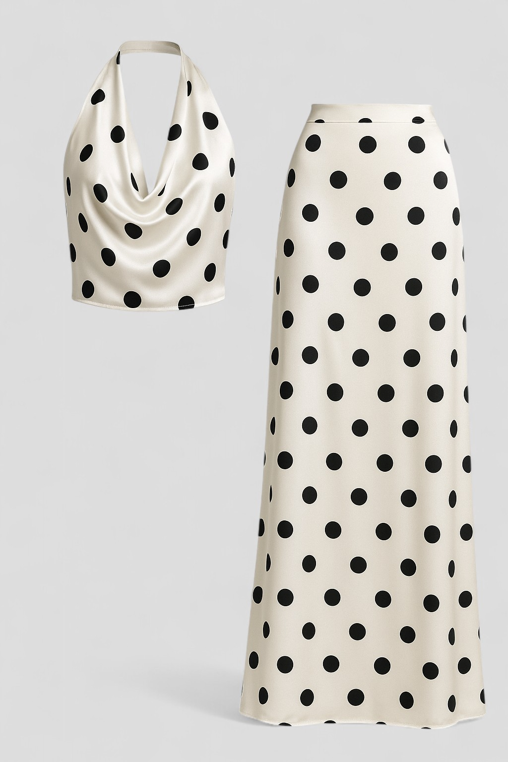 Agnesia | Kvinders Polka Dot To-delt Sæt - Hvid - Kvinders sæt - {{ product_tags }
