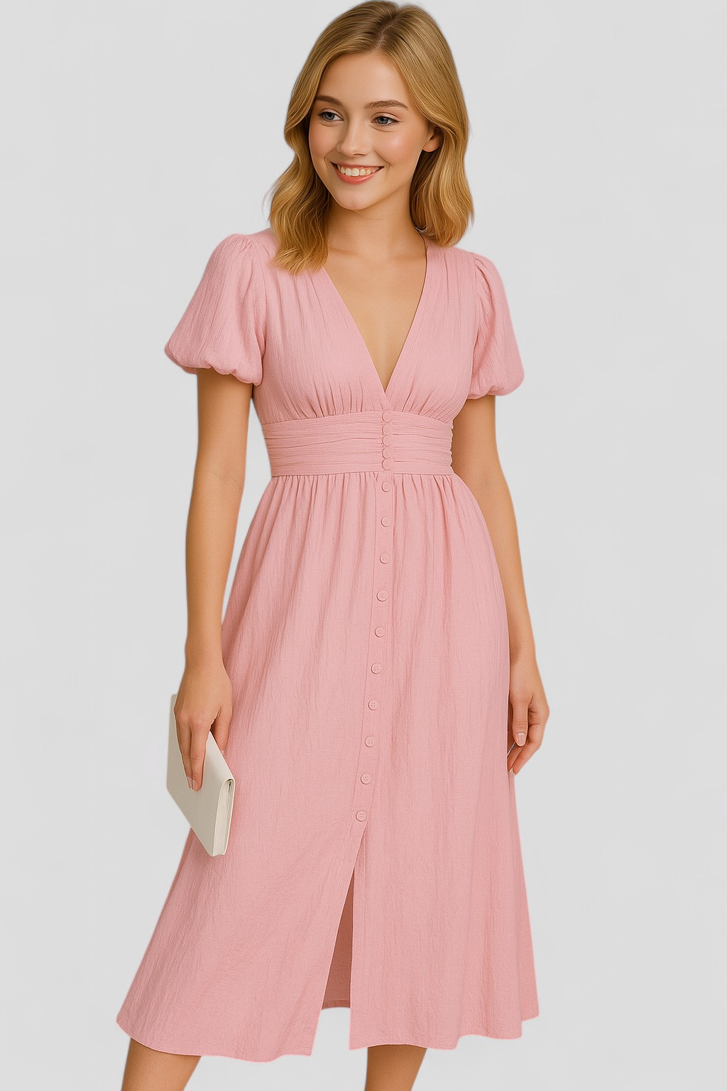 Giselle | Kvinders Lang Maxi Kjole med Puffærmer - - Maxi Kjoler - {{ product_tags }