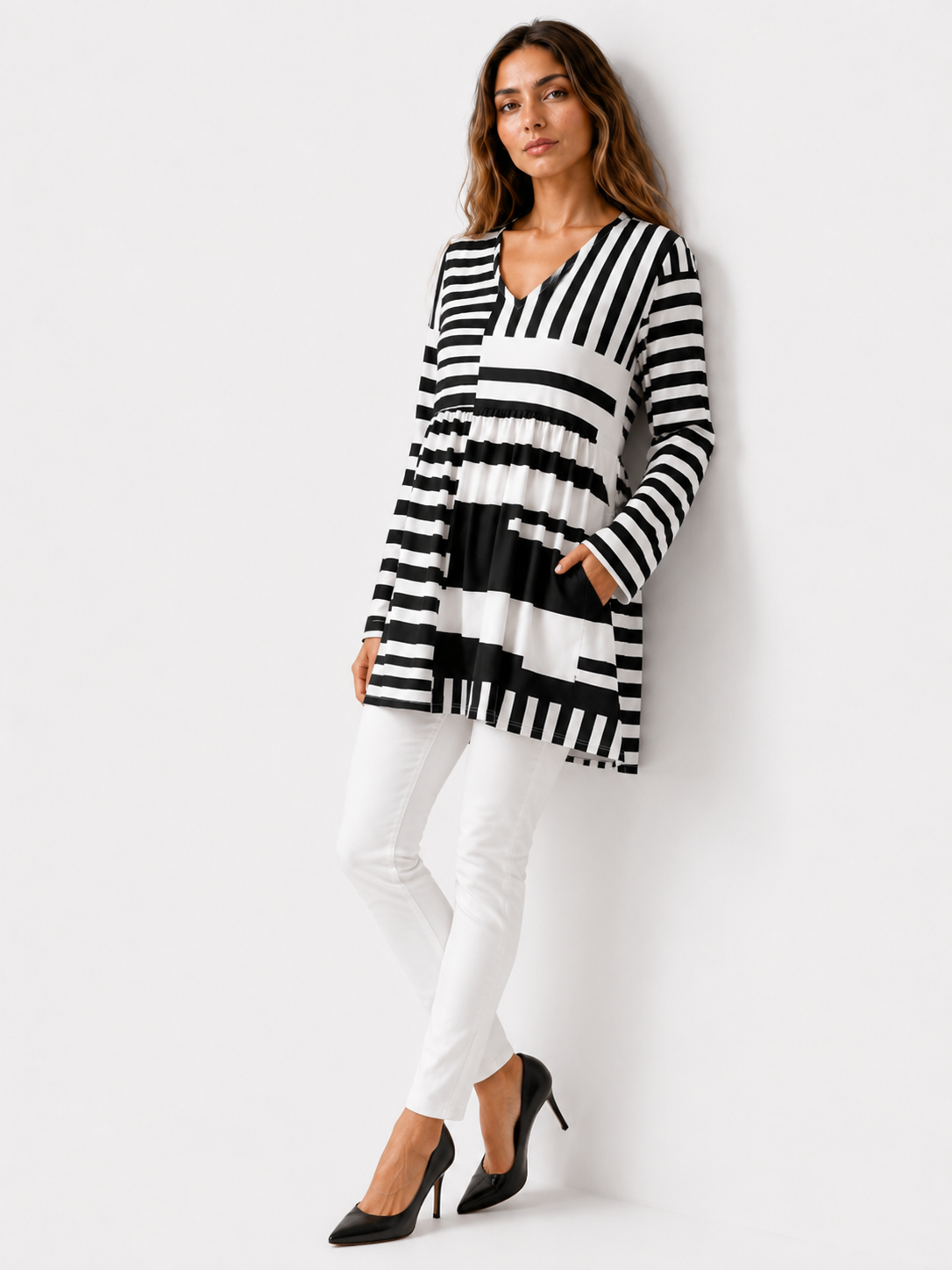 Sophie | Long V-Neck Blouse