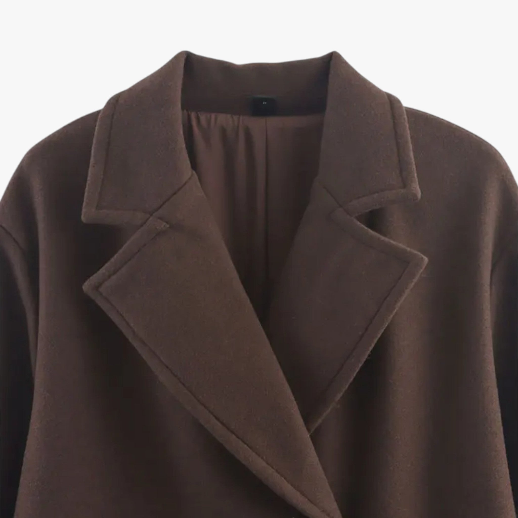 Angela | Lang Uldfrakke Dame Sort Elegant - - Kvinders frakker og jakker - {{ product_tags }