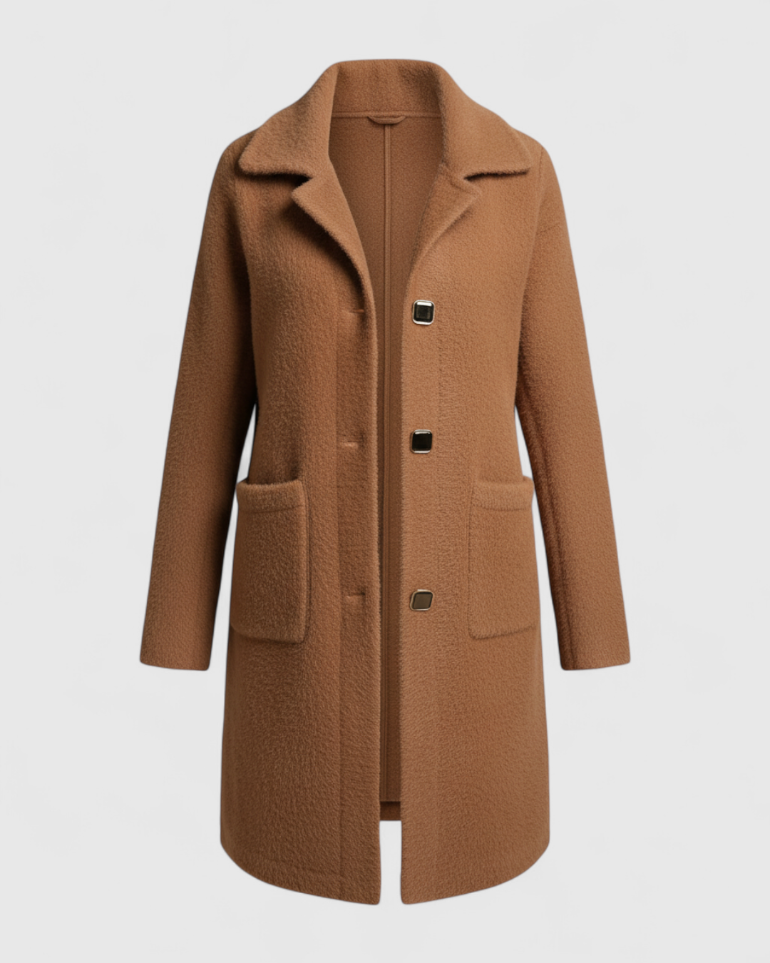 Liliosa | Lang Vinterjakke Dame i Uldblanding - Khaki - Kvinders frakker og jakker - {{ product_tags }