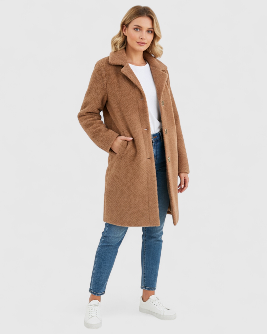 Liliosa | Lang Vinterjakke Dame i Uldblanding - - Kvinders frakker og jakker - {{ product_tags }
