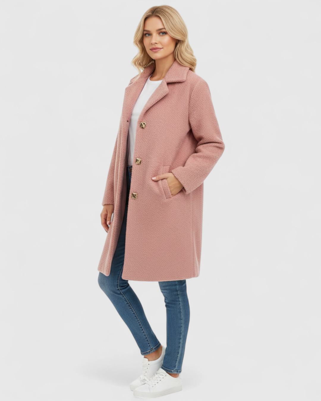 Liliosa | Lang Vinterjakke Dame i Uldblanding - - Kvinders frakker og jakker - {{ product_tags }