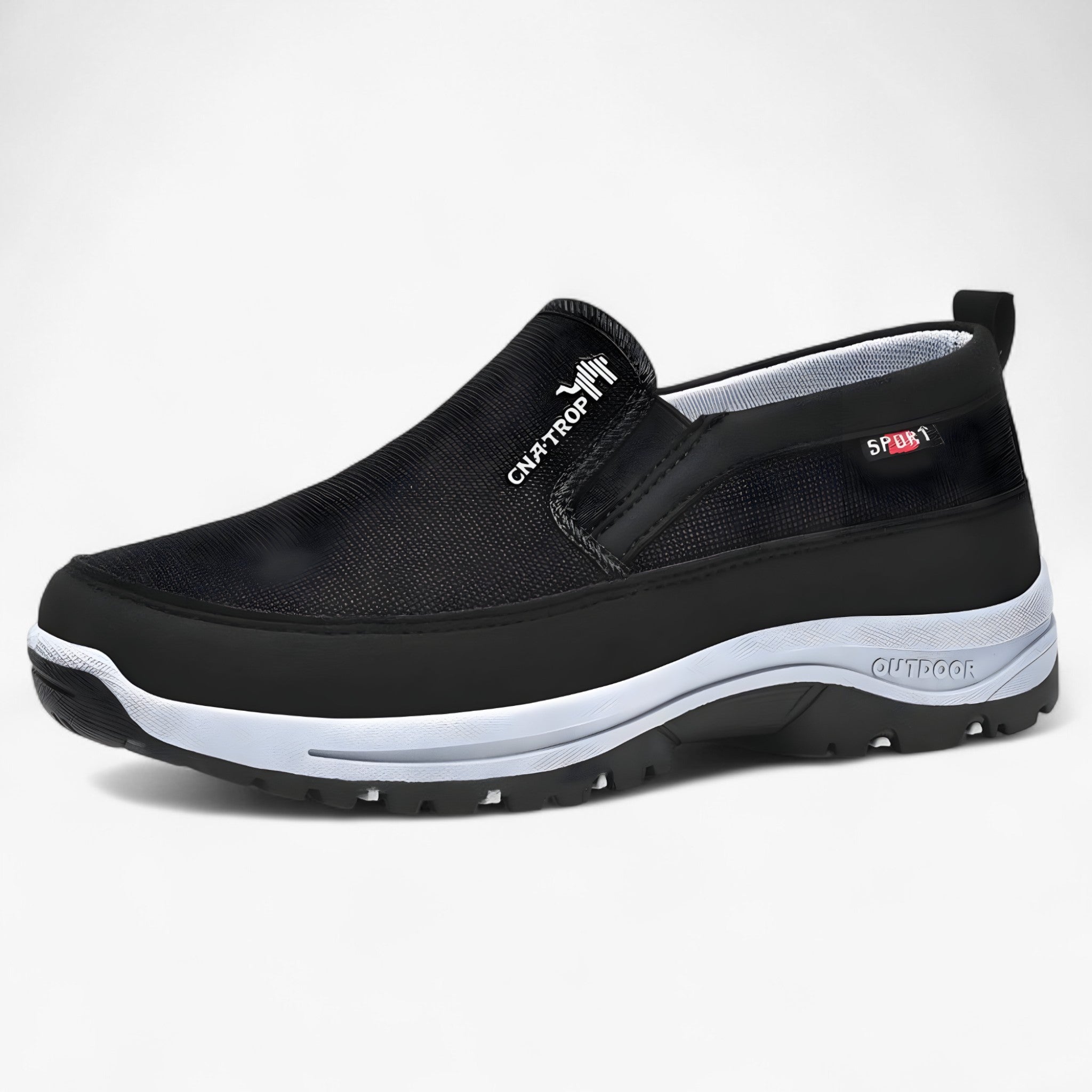 Leon | HerreUdendørs Slip-On Sko – Robuste, Åndbare, Klare - Sort - men's fashion - {{ product_tags }