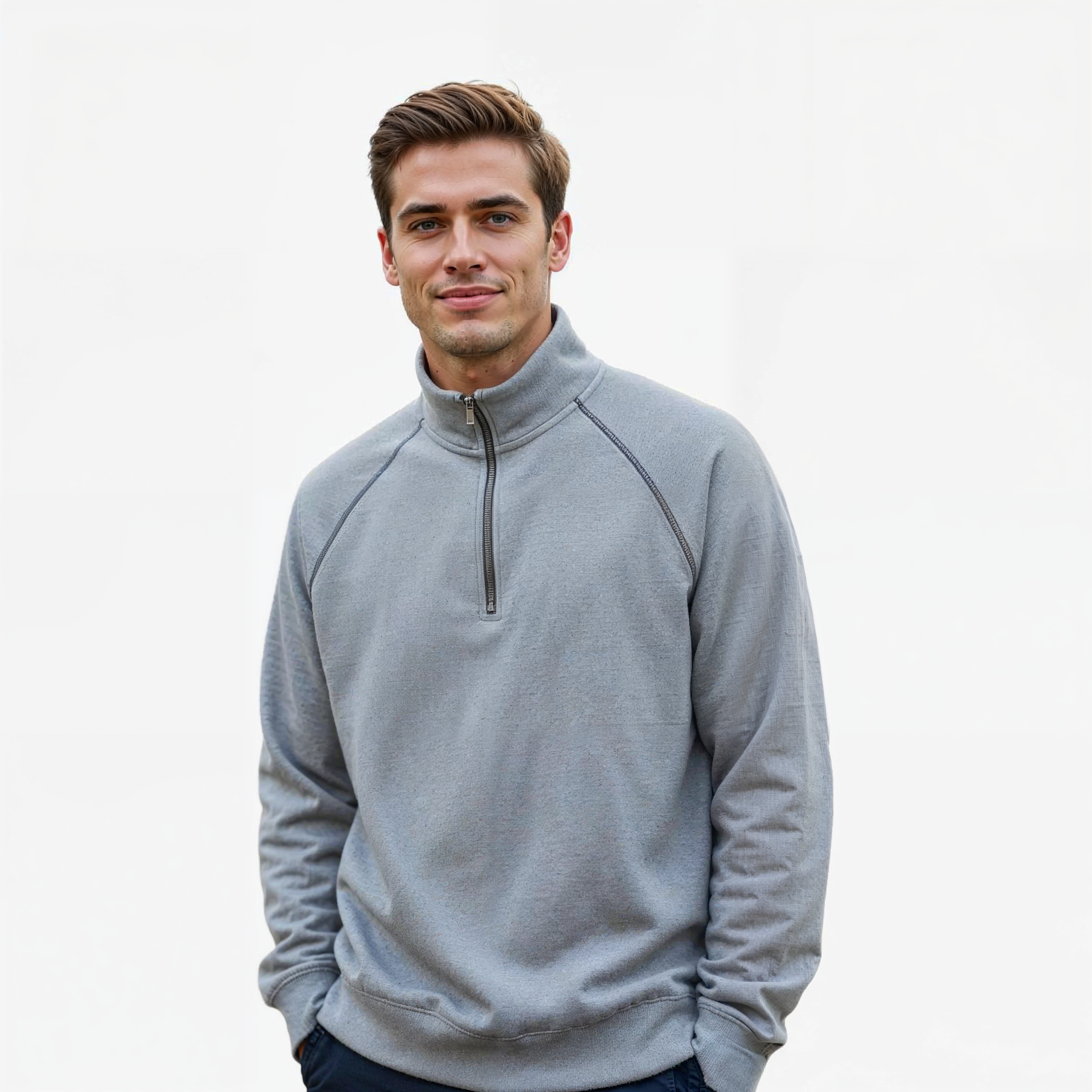 Liam | Mænds Halv Lynlås Sweater til Lagdeling - - Herresweatre - {{ product_tags }