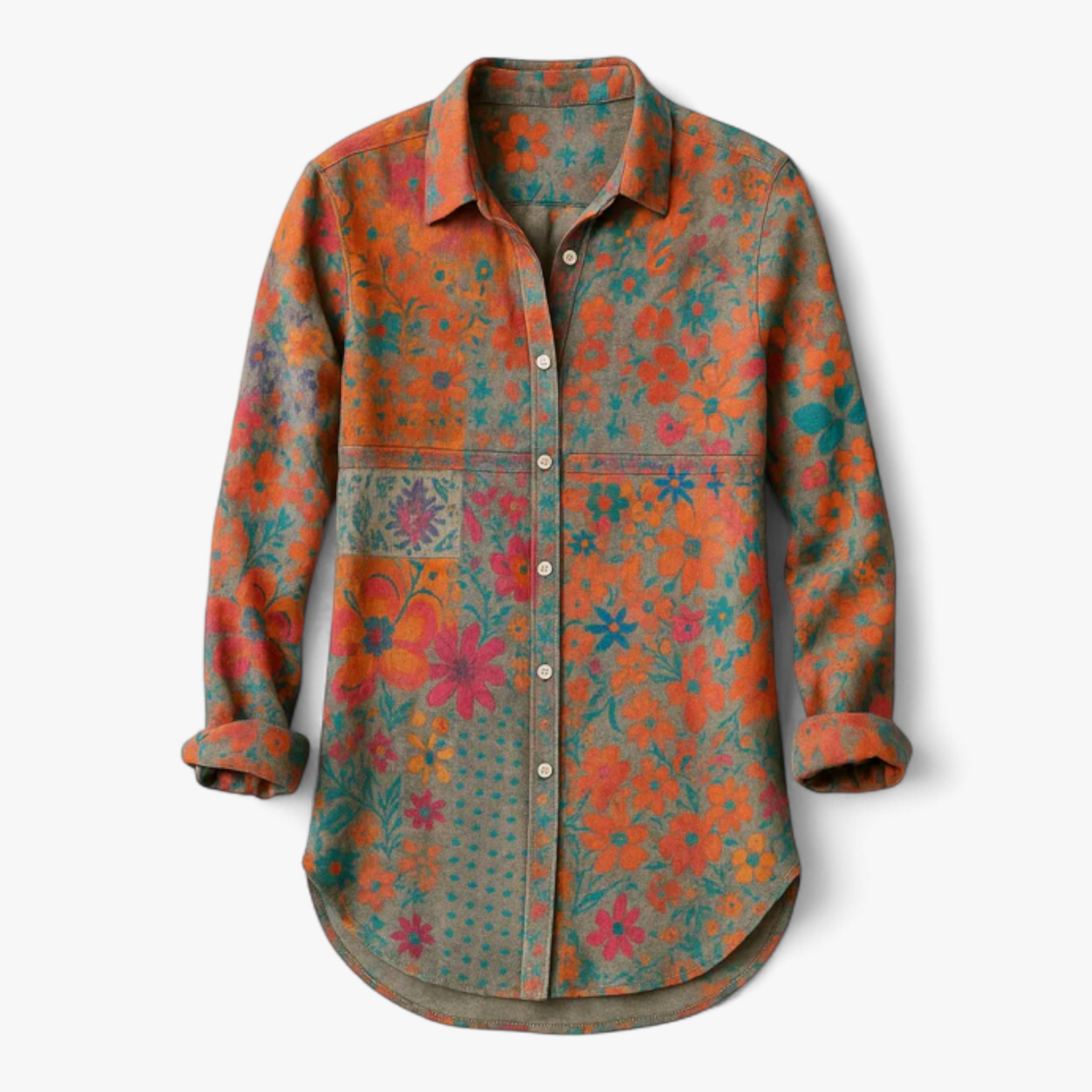 Lucia – Let og Farverig Boheme Skjorte med Knapper - Farvet - Lucia – Let og Farverig Boheme Skjorte med Knapper- €25 - {{ product_tags }