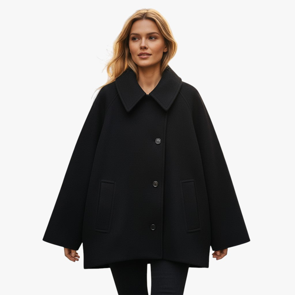 Livia | Dame Oversize Uld Frakke til Vinter - - Damefrakker og jakker - {{ product_tags }
