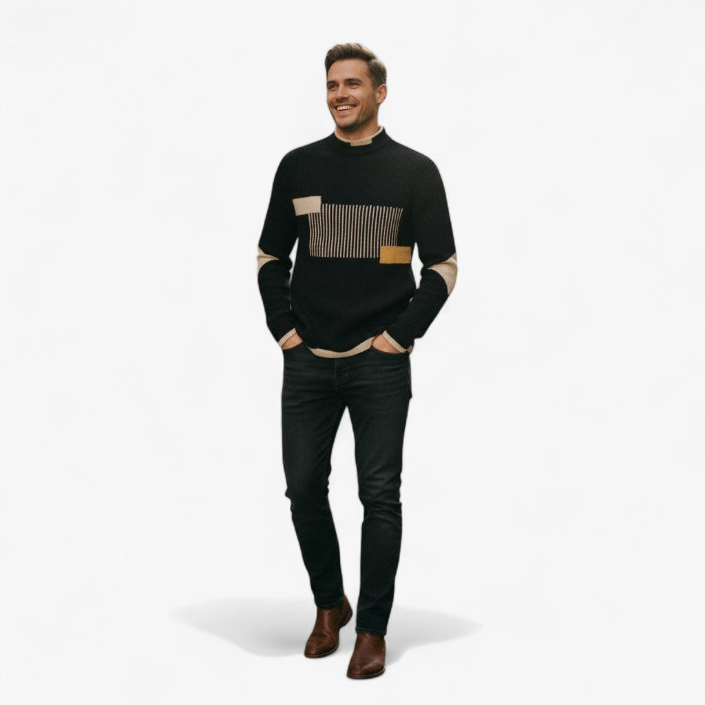 Nikolai | Moderne Sweatshirt med Geometrisk Mønster - - Sweatshirts - {{ product_tags }