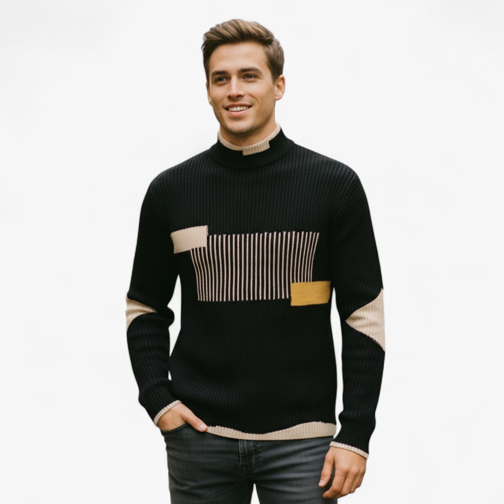 Nikolai | Moderne Sweatshirt med Geometrisk Mønster - - Sweatshirts - {{ product_tags }