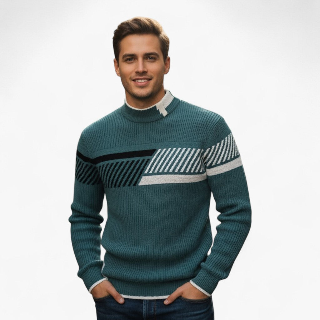 Nikolai | Moderne Sweatshirt med Geometrisk Mønster - - Sweatshirts - {{ product_tags }