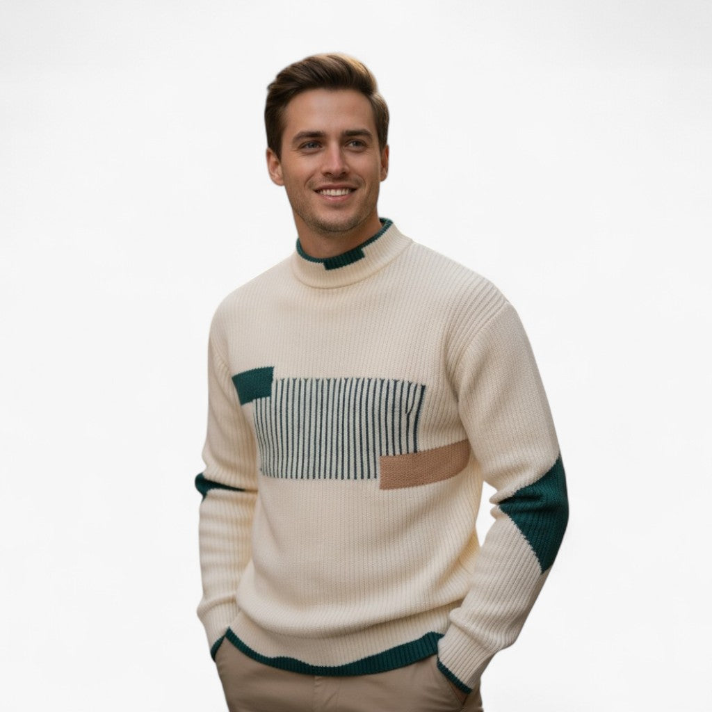 Nikolai | Moderne Sweatshirt med Geometrisk Mønster - - Sweatshirts - {{ product_tags }