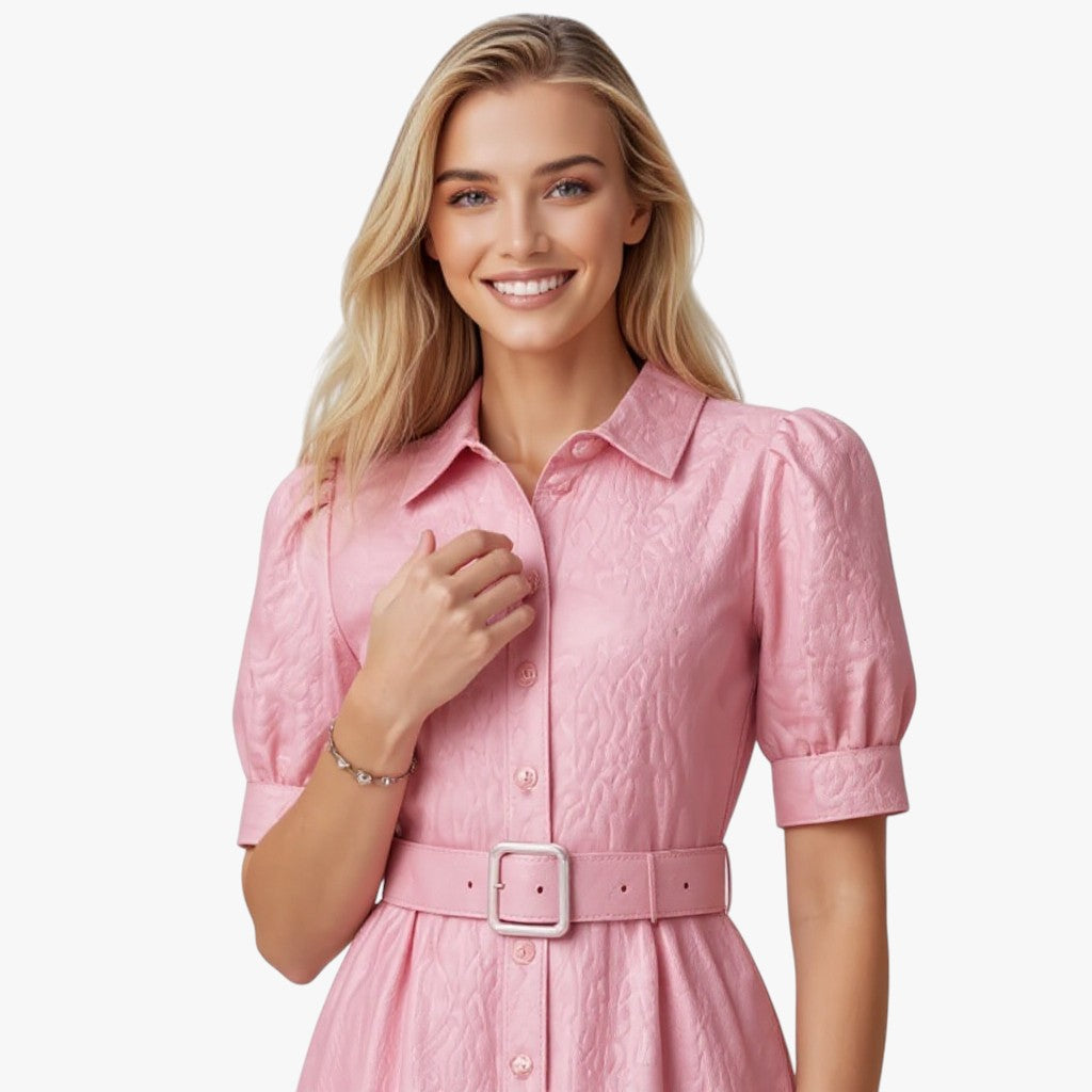 Aurelia | Kvinders Elegant Blomster Skjorte Kjole - - Kvinders Kjoler - {{ product_tags }