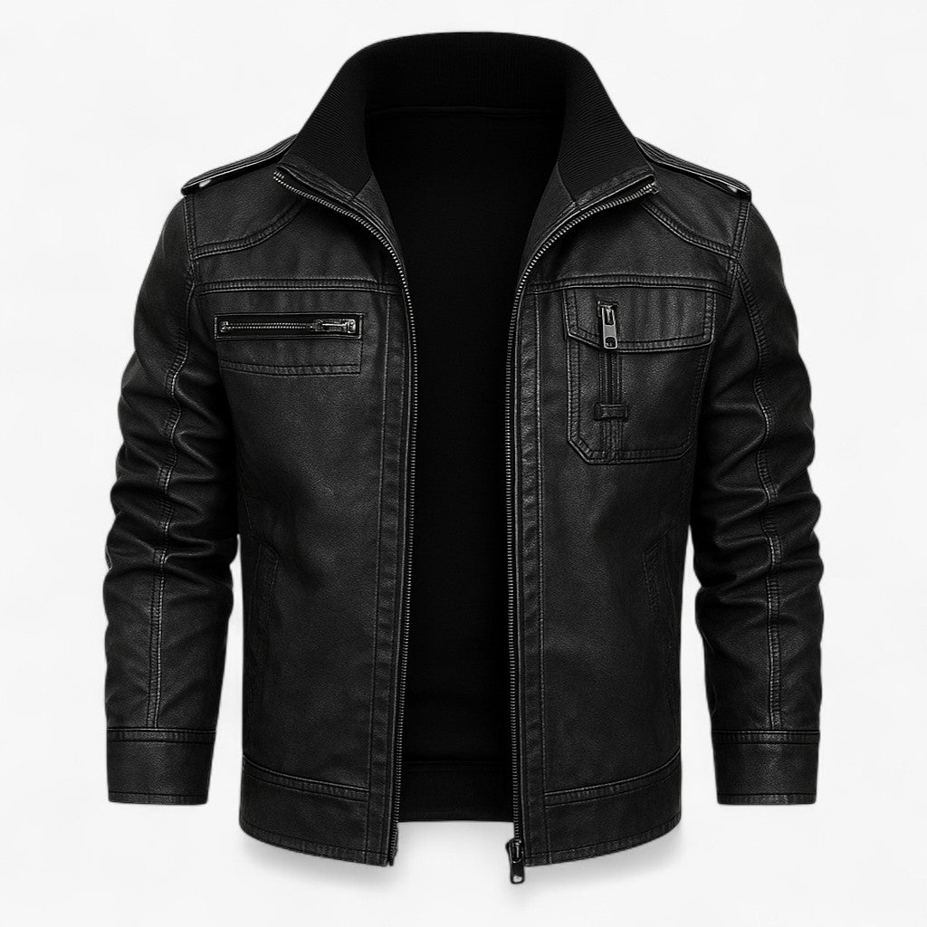 Markus | Herre Læderjakke - Sort - Men's Jacket - {{ product_tags }