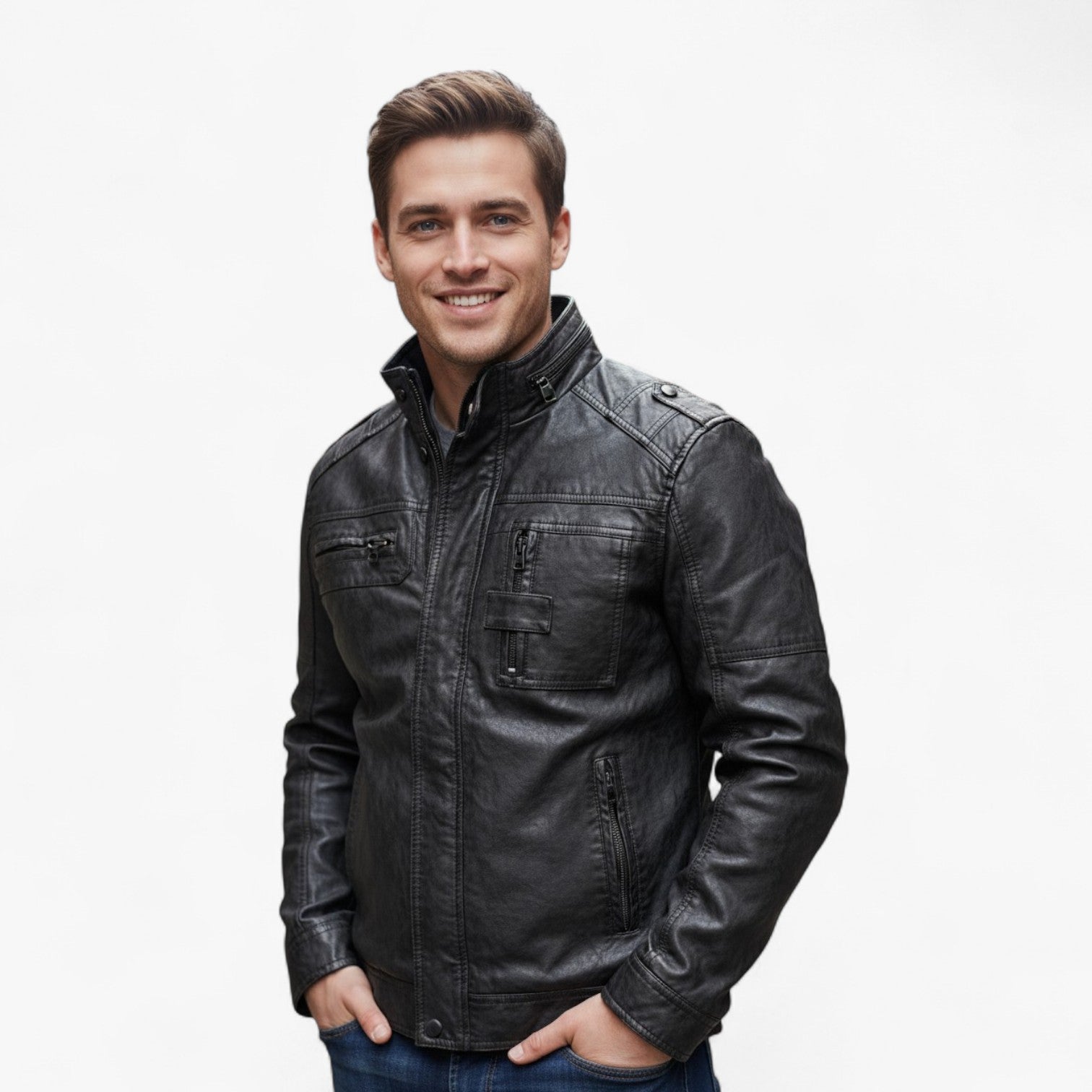 Markus | Herre Læderjakke - - Men's Jacket - {{ product_tags }