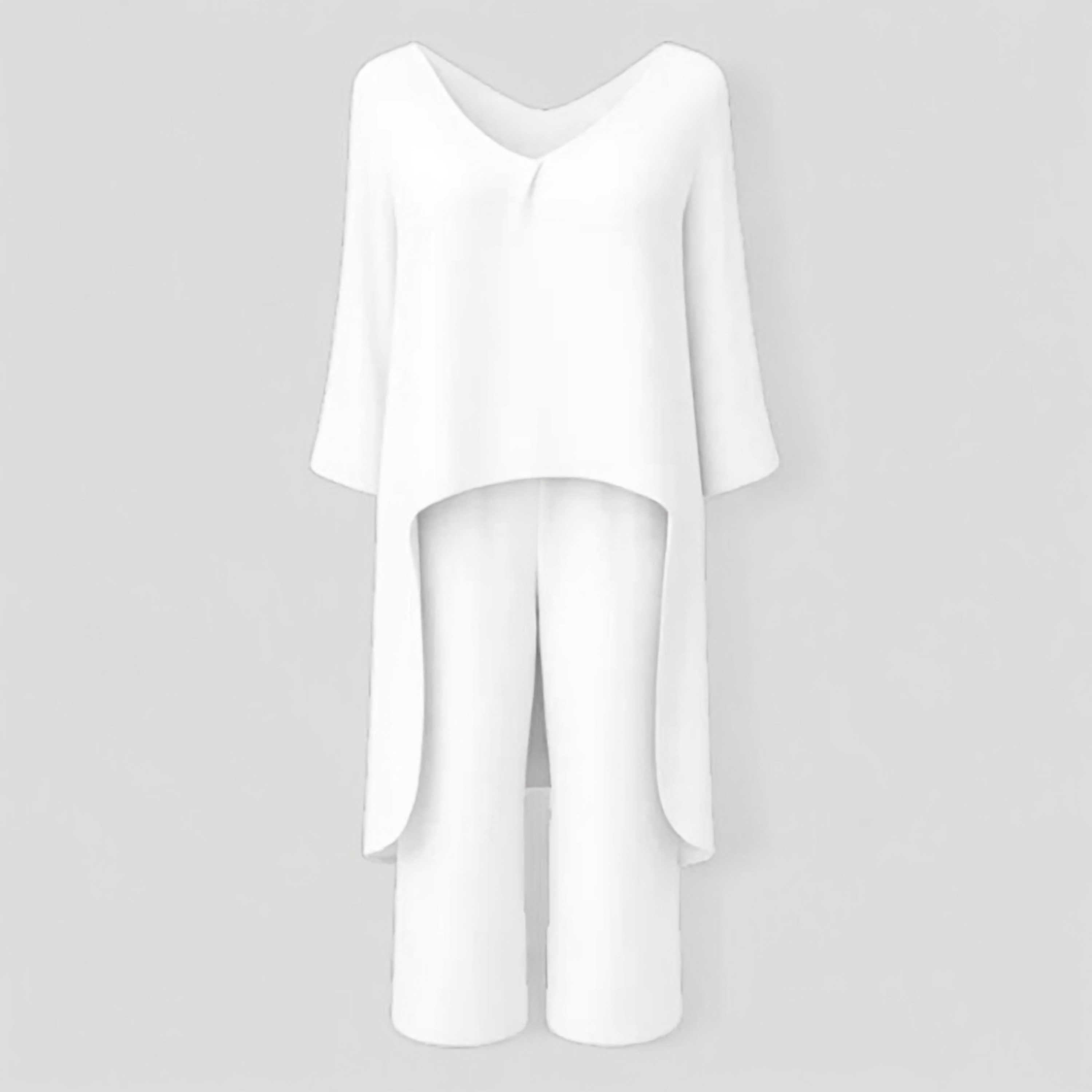 Lara | Matchende Sæt Dame - Elegant To-Delt Sæt - Hvid - Kvinders tøj - {{ product_tags }