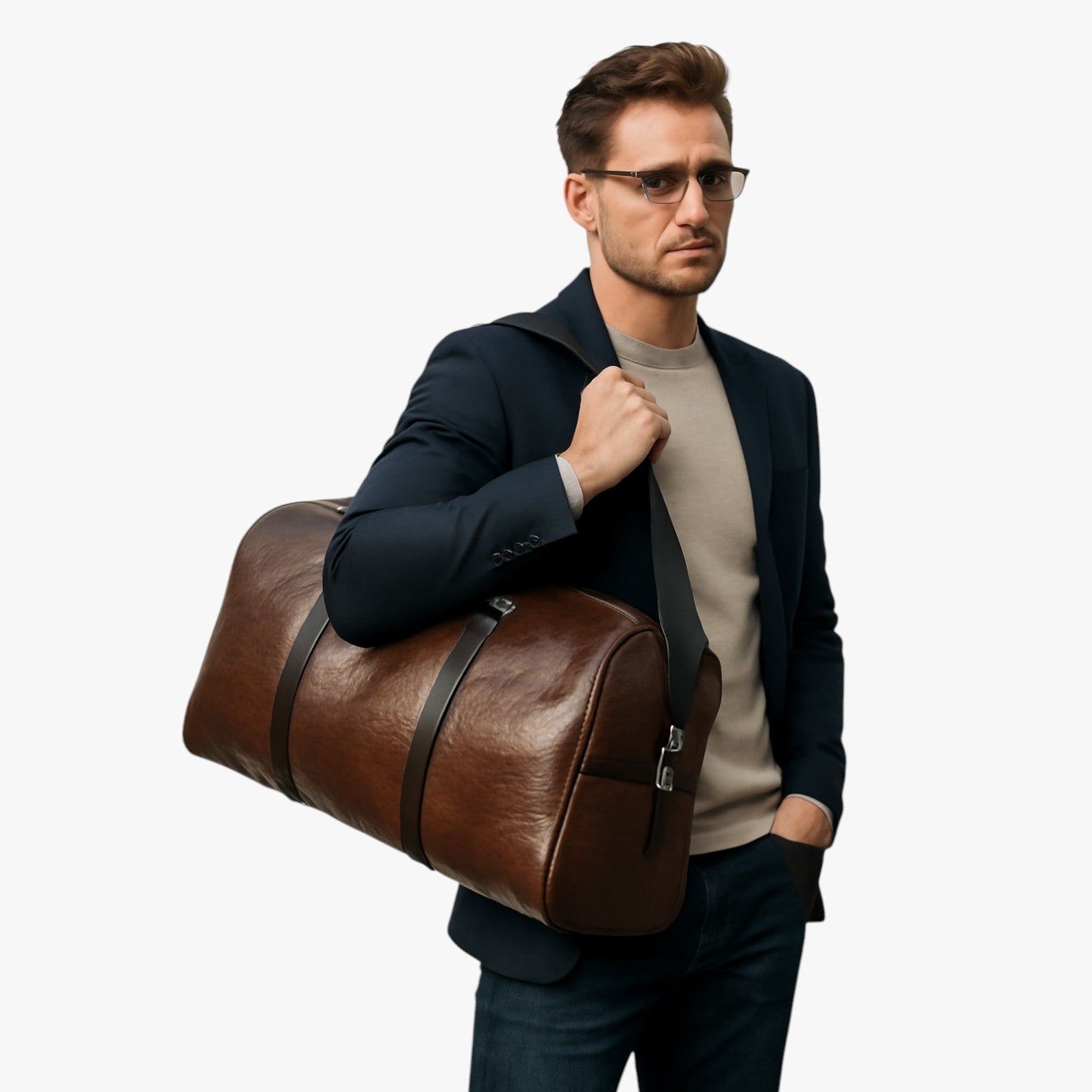 Archie | Robust og rummelig læder rejsetaske - - bags - {{ product_tags }
