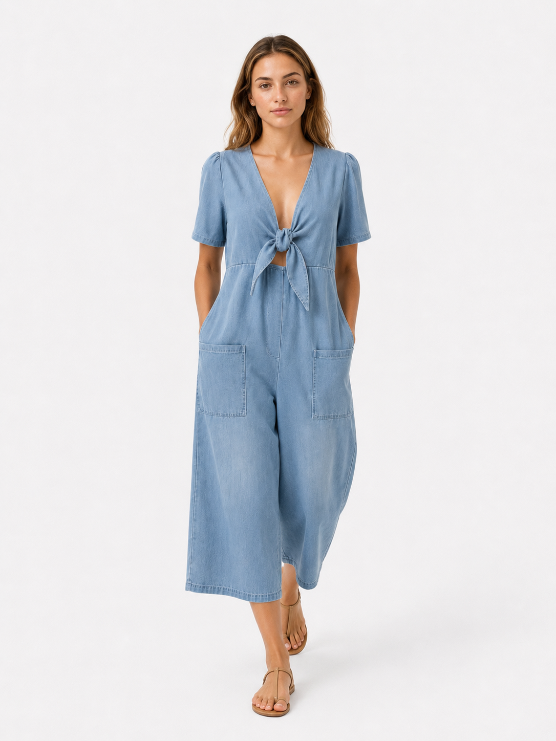 Maya | Dame Jumpsuit i Polyester med Bindebånd Foran