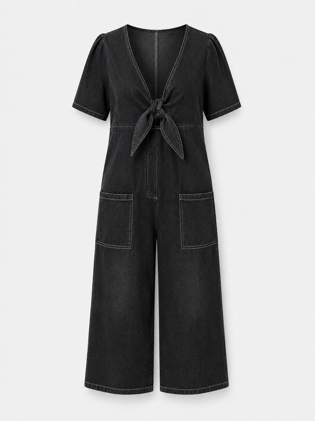 Maya | Dame Jumpsuit i Polyester med Bindebånd Foran