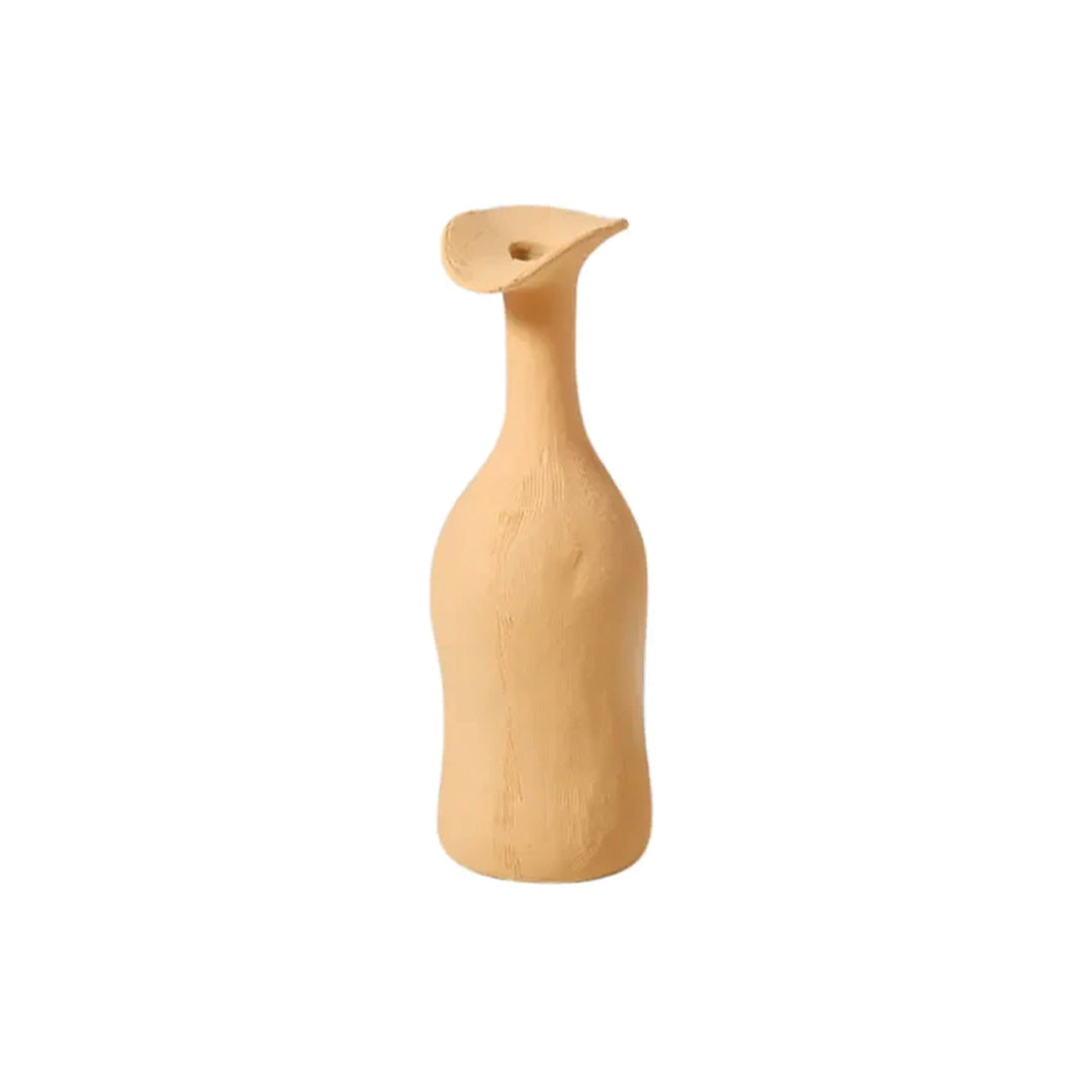 Moderna Morandi-keramikvase | Slank, raffineret accentstykke - Gul - house & garden - {{ product_tags }