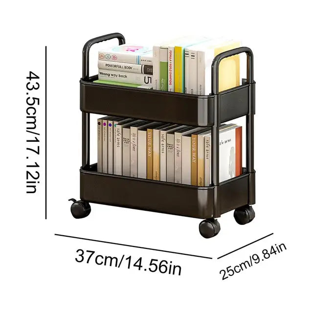 Mobil boghyldevogn med hjul - opbevaring og organisering af bøger - Dalton - - house & garden - {{ product_tags }