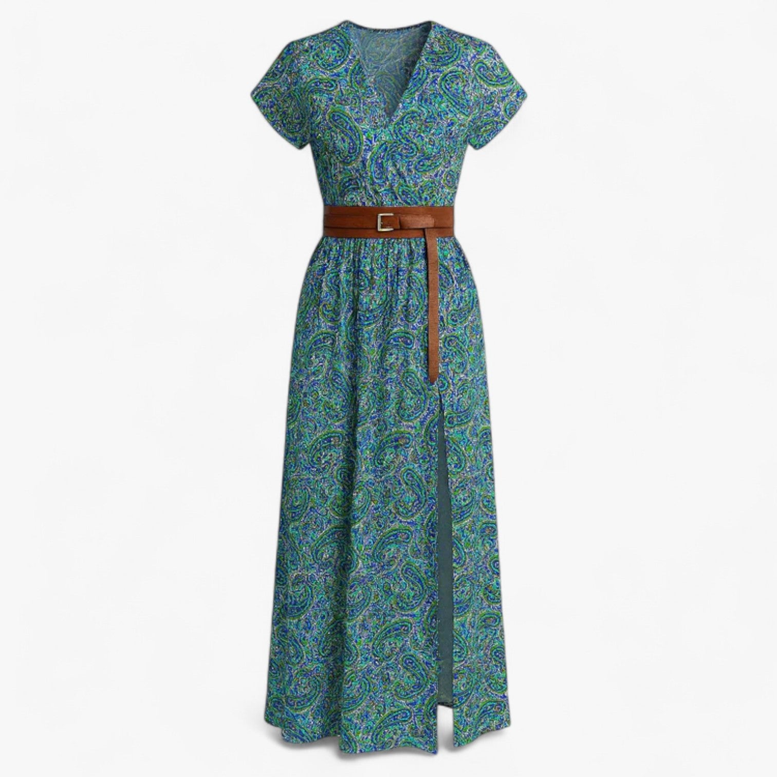 Nelle | Kvinders Elegant Sommer Maxi Kjole - Grøn - Maxi Kjoler - {{ product_tags }