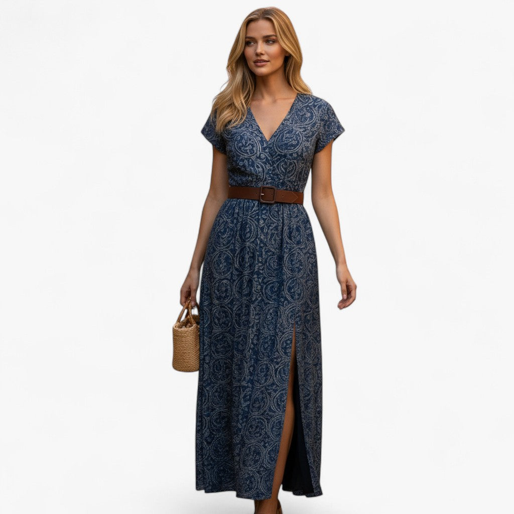 Nelle | Kvinders Elegant Sommer Maxi Kjole - - Maxi Kjoler - {{ product_tags }