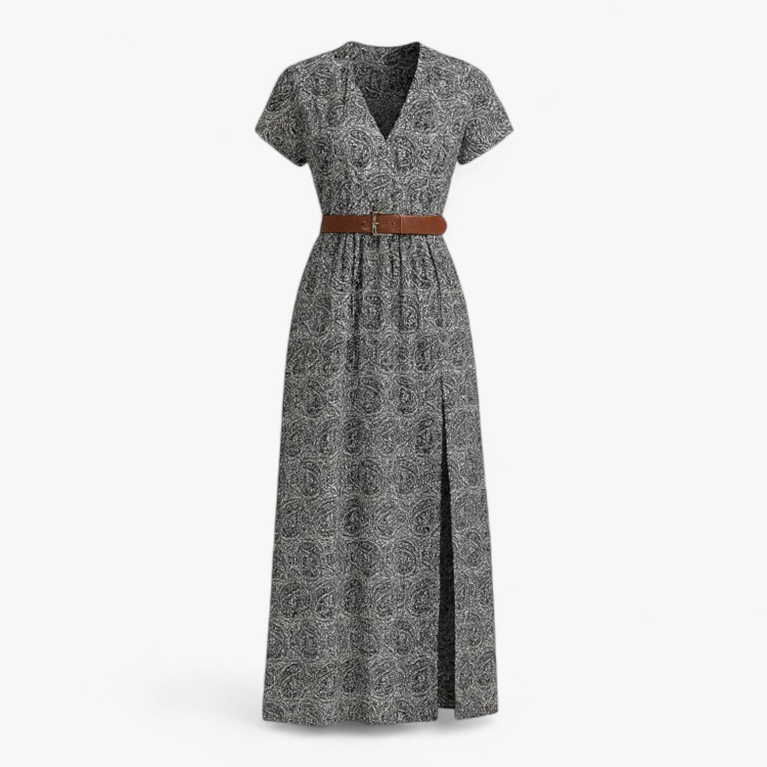 Nelle | Kvinders Elegant Sommer Maxi Kjole - Grå - Maxi Kjoler - {{ product_tags }