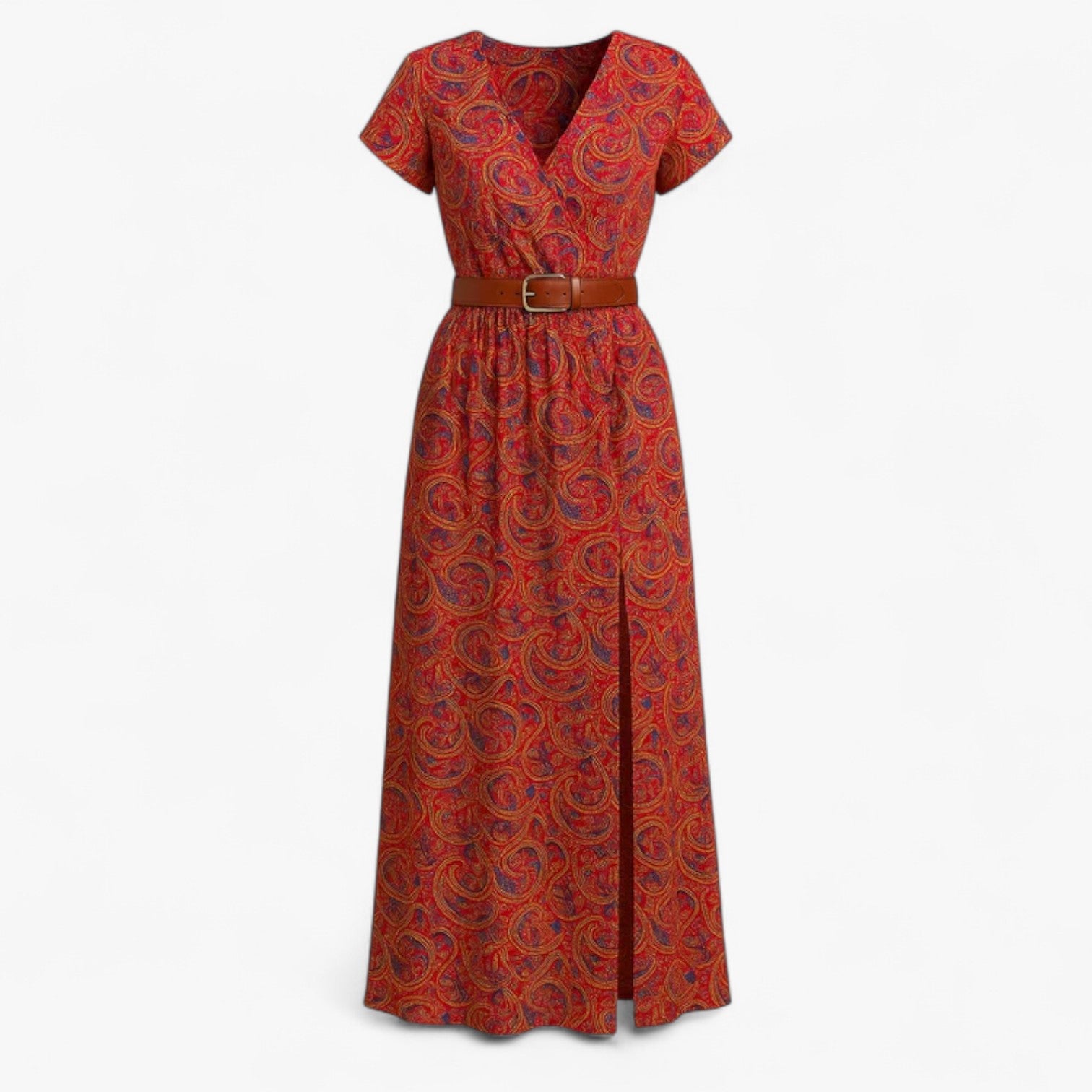 Nelle | Kvinders Elegant Sommer Maxi Kjole - Mørkerød - Maxi Kjoler - {{ product_tags }