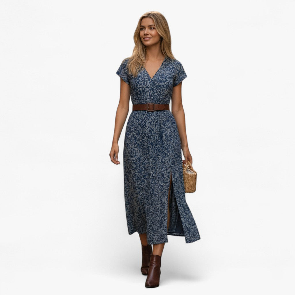 Nelle | Kvinders Elegant Sommer Maxi Kjole - - Maxi Kjoler - {{ product_tags }