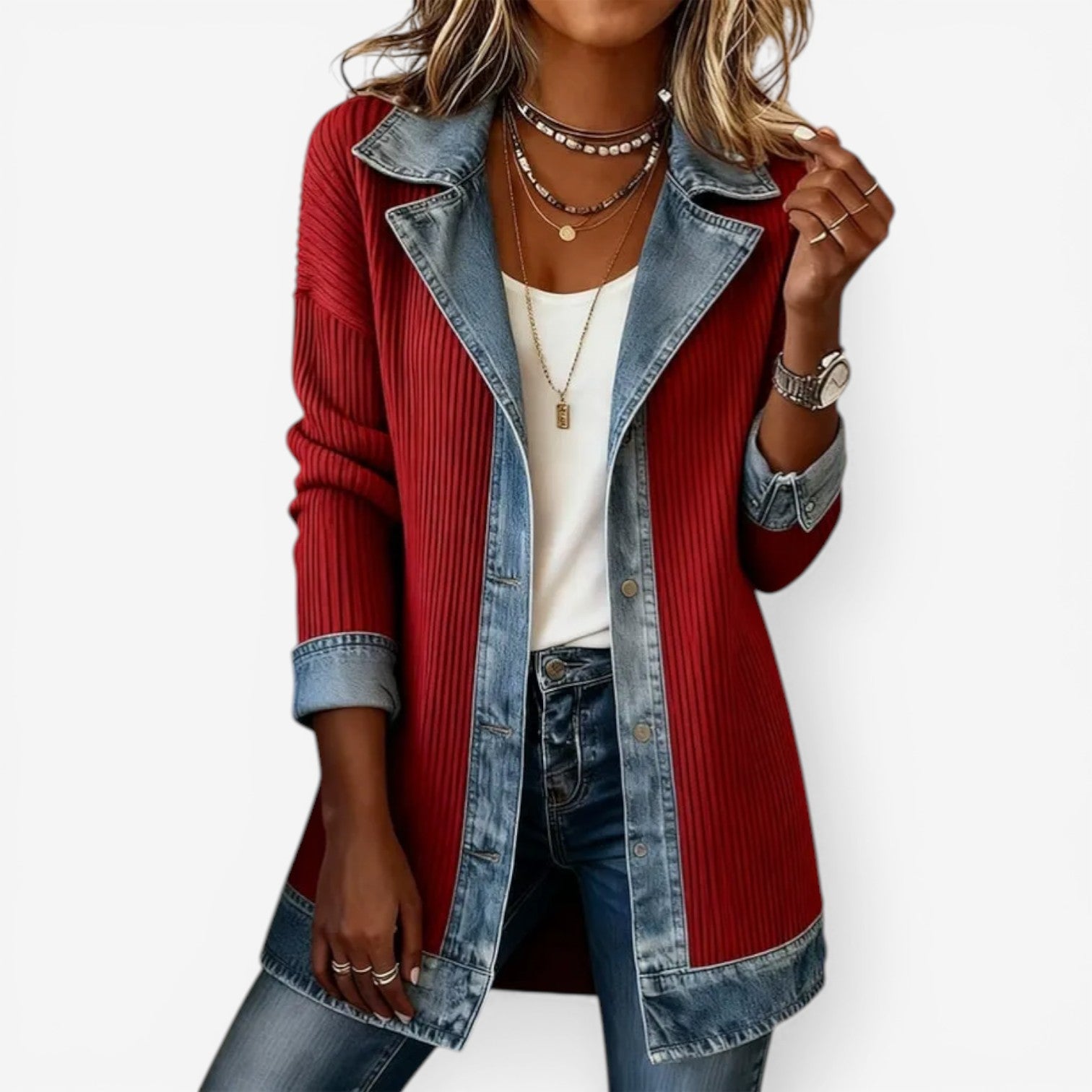 Emilia | Blazer i blendet denim