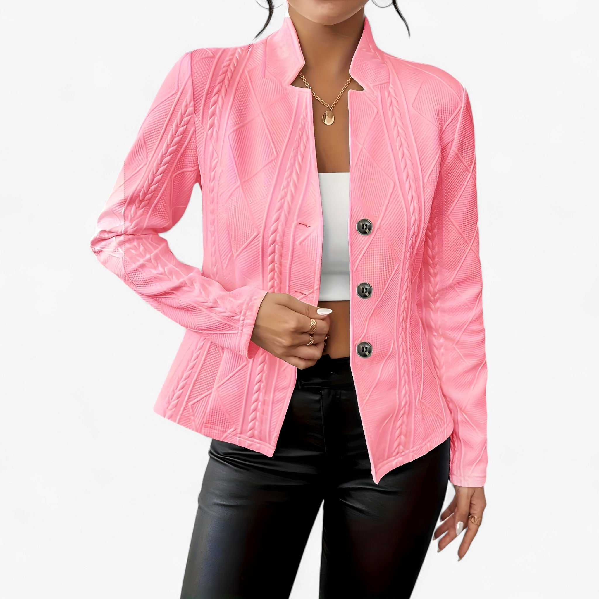 Verna | Elegant skjorte med lange ærmer - Lyserød - women's fashion - {{ product_tags }