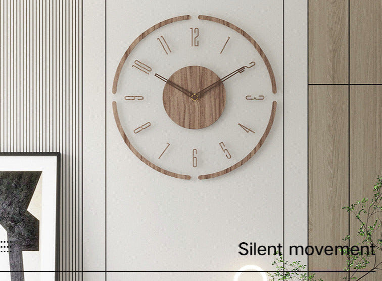 Nordische Stilte | 14-inch Massief Houten Wandklok – Voegt Tijdloze Elegant toe aan Elke Kamer