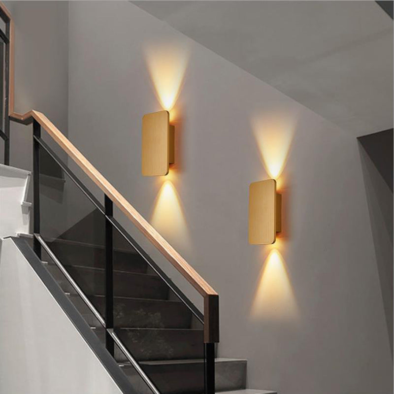Indendørs rektangulær LED væglampe - Moderne metaldesign