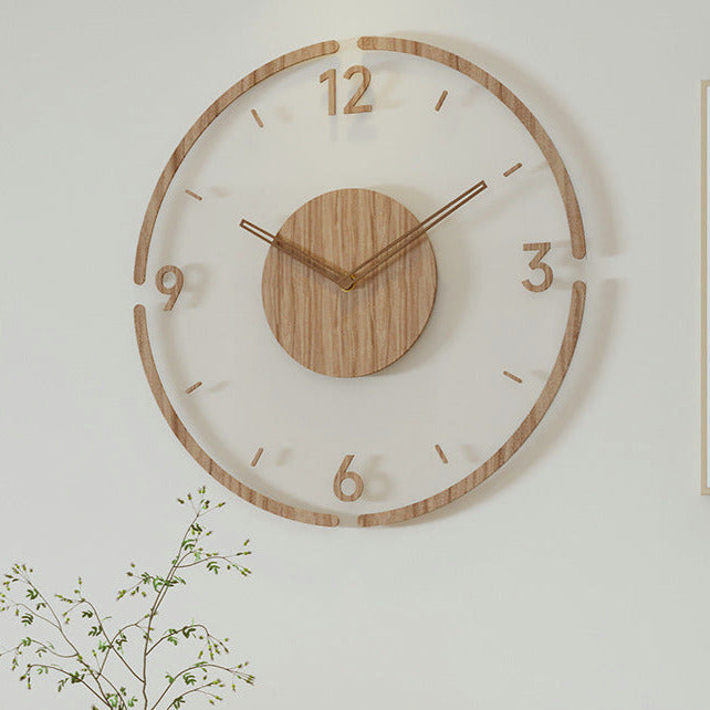 Nordische Stilte | 14-inch Massief Houten Wandklok – Voegt Tijdloze Elegant toe aan Elke Kamer