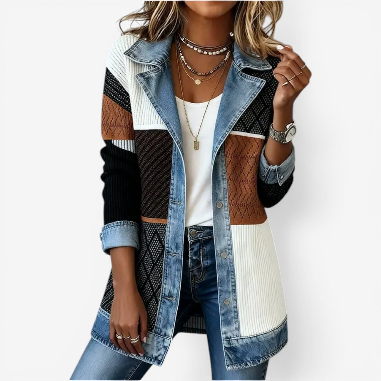 Emilia | Blazer i blendet denim