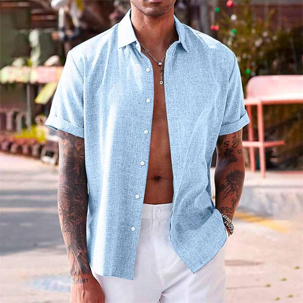 OLIVER | Premium Mikrofiber Kortærmet Skjorte – Stilfuld & Luksuriøs - - men's fashion - {{ product_tags }