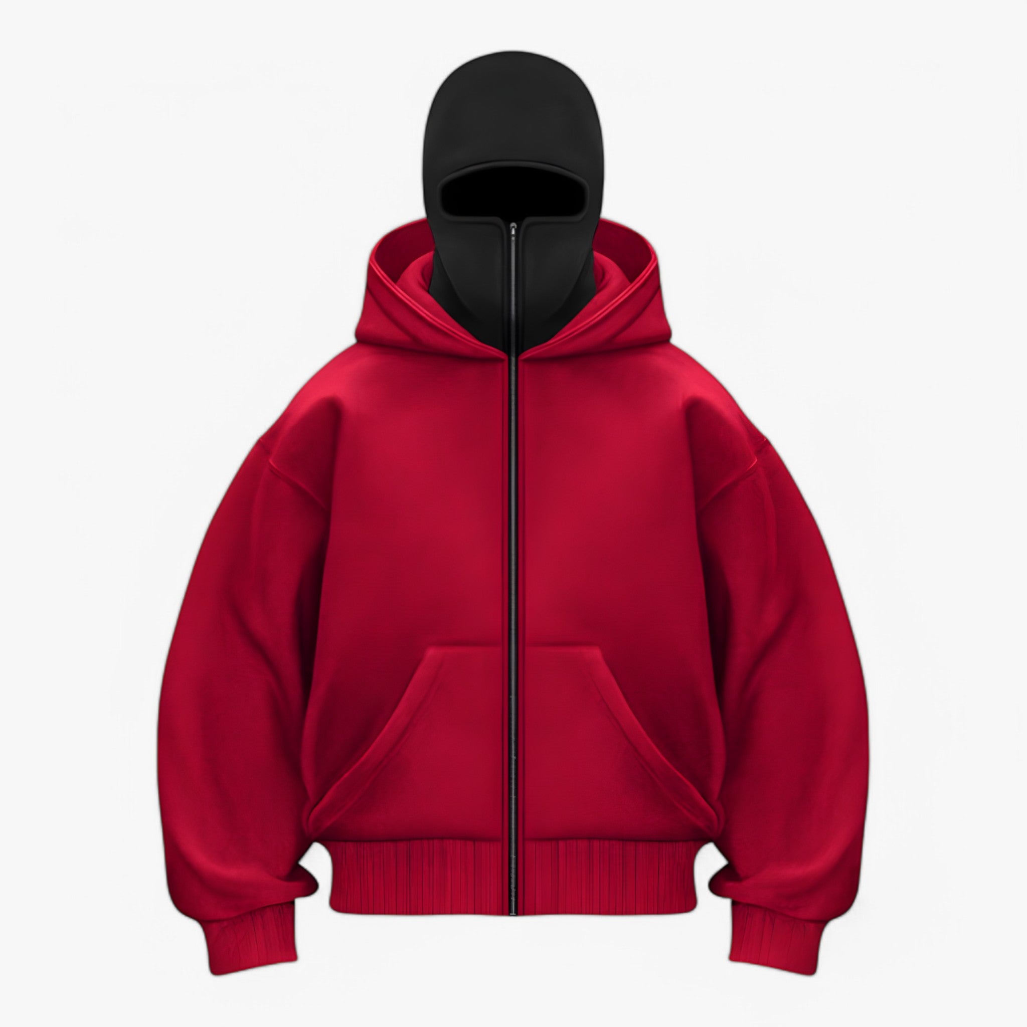Jessy | Balaclava Fleece med Hel Zip - Rød Sort - winter - {{ product_tags }
